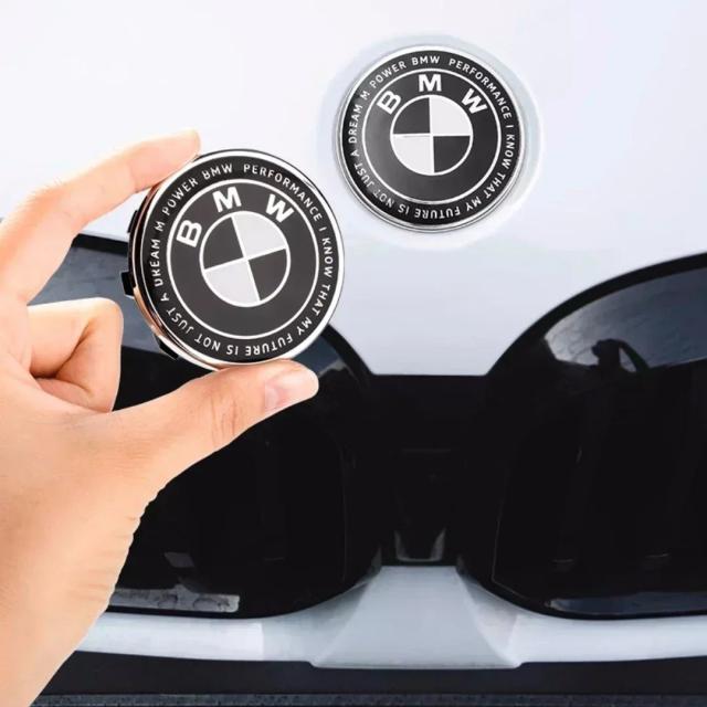 BMW 50周年記念 ブラックホワイトロゴ ホイールリムデコレーションカバー X1 X3 X5 1 3 5 7シリーズ Z4 G20 G30 G05 G01 G11 E46 E90対応 輸入品