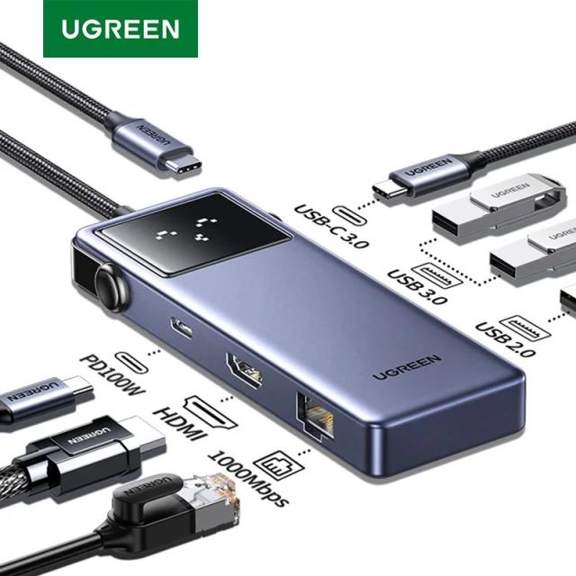UGREEN Uno 7-in-1 USBハブ Type-C 4K60Hz HDMI USB3.0 RJ45 ギガビット MacBook ノートPC アクセサリー ドッキングステーション 輸入品