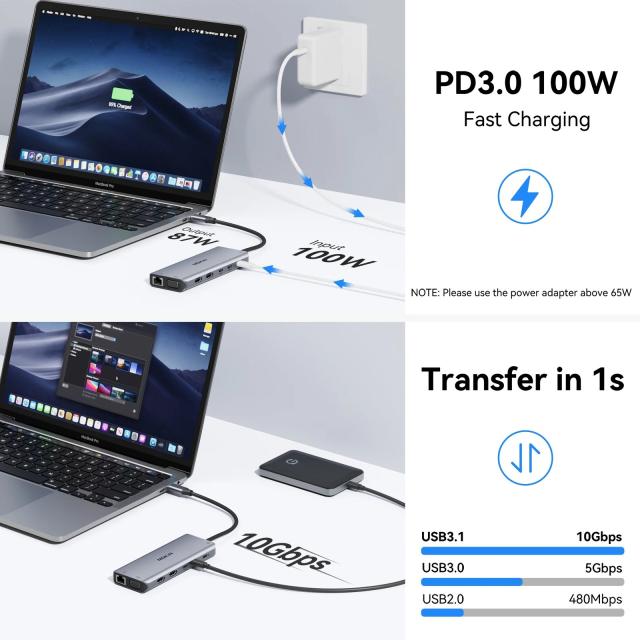 MOKiN USB C HUB 4K 60Hz Type C 変換アダプター HDMI DP VGA ギガビットイーサネット USB 3.1 PD 100W 給電 Macbook Air Pro M2 M1 PC アクセサリー 輸入品_13