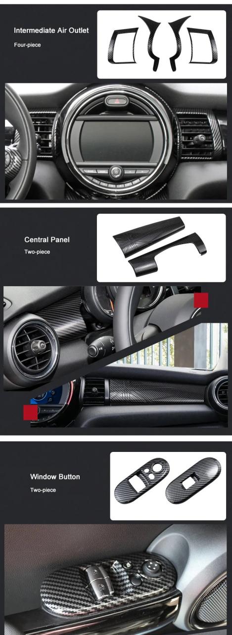 MINI COOPER F55 F56 F57 F60 専用 カーボンファイバー風 内装デコレーションステッカー タコメーターカバー 車内アクセサリー 輸入品