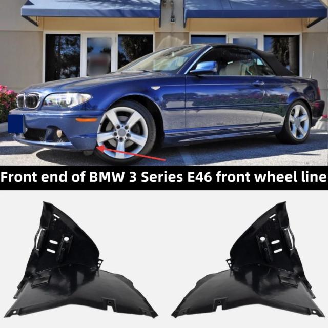 BMW 3シリーズ E46 フロントホイールハウスインナーカバー 左右セット 純正品番:51718224985/51718224986 対応年式:1999-2006年 対応モデル:323i/323Ci/328Ci/325Ci/330Ci 輸入品