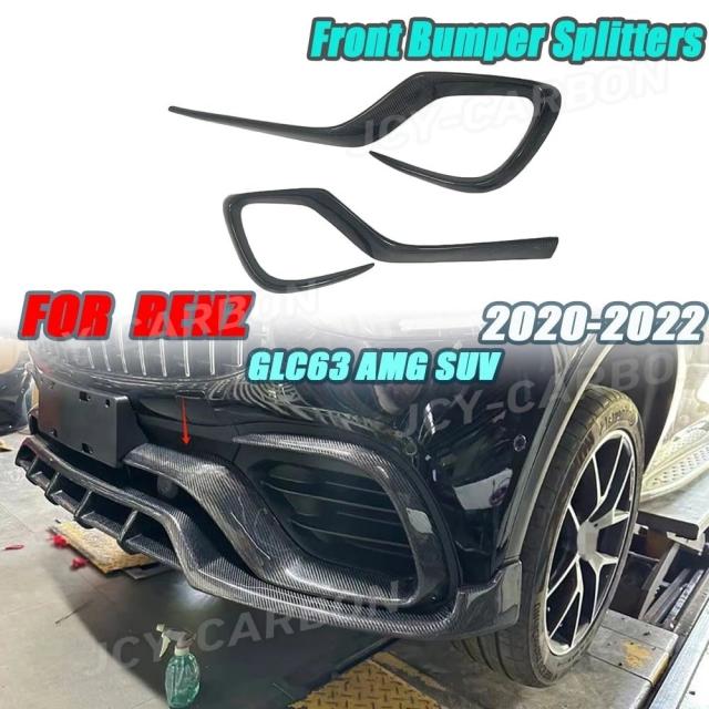 JCYECF ドライカーボンファイバー メルセデスベンツ GLC63 AMG SUV 2020 2021 2022 用 フロントバンパースポイラー エアベントスプリッター 外装トリム 輸入品 42,078円