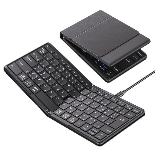 OMIKAMO 有線&無線両用 IPAD キーボード BLUETOOTH 折りたたみ JIS標準