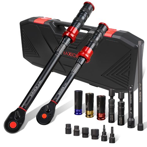 DURAXION トルクレンチセット 車 バイク 15点組レッド 3/8 5-70N.M 1/2 20-230N.M 高精度±3% 見やすい 大きい音 15,322円