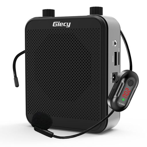 GIECY 拡声器 ワイヤレス拡声器 無線拡声器 ポータブル 小型メガホン30W USB MICROSD 対応 拡声器ハンズフリー 有線とワイヤレスUHFマイク付き 広範に教師の教育、イベント、会議、屋外、選挙…