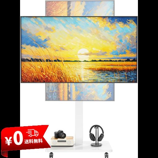 BESSTER テレビスタンド キャスター付き ロータイプ 10-42インチテレビ/液晶ディスプレイに対応 壁寄せテレビスタンド 90度回転&amp; 高さ3段調節可能 自立式 TV STAND 耐荷重30KG VESA最大規格:200*200