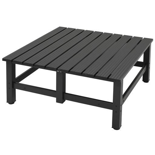 ガーデンマスター(GARDENMASTER) アルミワイド縁台 幅90×奥行90×高さ40CM ガーデンベンチ ガーデンチェア バルコニー 軽量 踏み台 足場台 デッキ お庭 ダークブラウン DXB-90