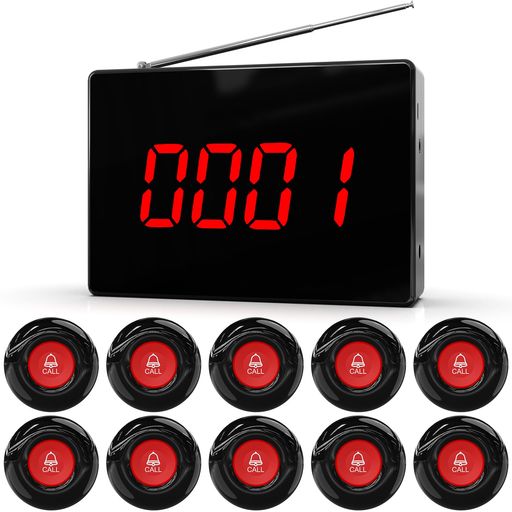 CALLTOU 業務用 呼び出しベル 介護 ナースコール 呼び出しベル ワイヤレス 300M長距離通信 IP55防水 呼び出しベル 飲食店 介護施設対応 日本語音声案内 無線スタッフコールシステム (受信機1…