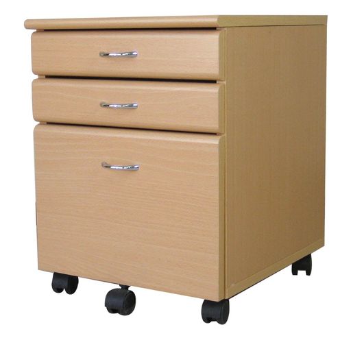 クロシオ システムデスク 120 キャスター付きチェスト 2-2 ナチュラル 幅38.5CM チェスト 単品 (2-1デスクは別売り) AKU1023197