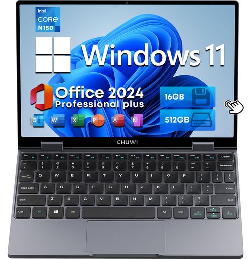 CHUWI 2IN1 ノートパソコン OFFICE 2024搭載 MINIBOOK X WINDOWS 11 CELERON N150 10.51インチ16G RAM+512G ROM(1TB SSD拡張)+ タッチパネル1920*1200 16:10