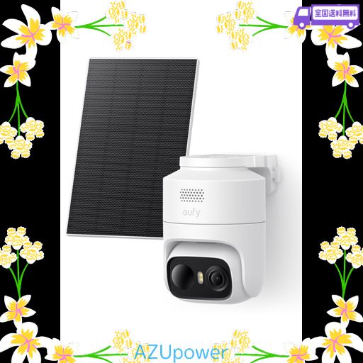 ANKER EUFY (ユーフィ) EUFYCAM C37 (屋外防犯カメラ) 【ワイヤレス接続 / 360°撮影可能 / 300万画素 / 2K / 防犯対策/取り付け簡単/ソーラー充電 / 2.4 GHZ WI-FI / IP65