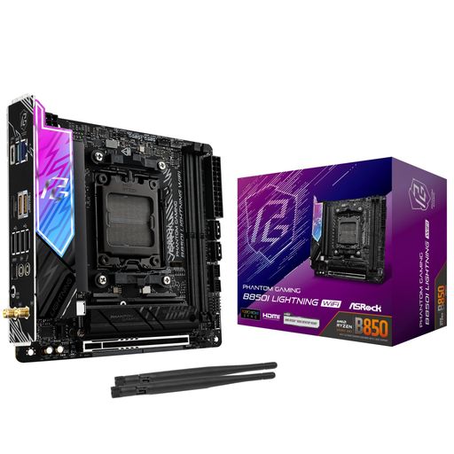 ASROCK マザーボード B850I LIGHTNING WIFI AMD RYZEN 9000 / 8000 / 7000 / 8000 / 7000 シリーズ CPU (SOKET AM5) DDR5 MINI ITX マザーボード