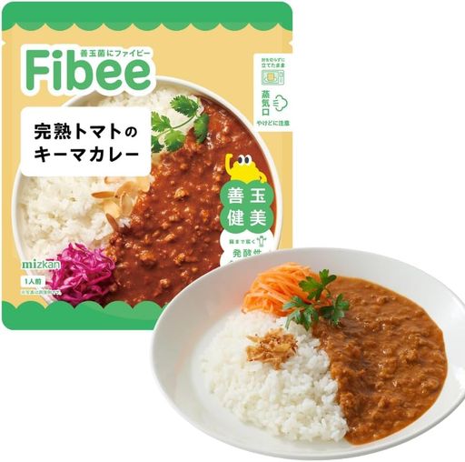 FIBEE ミツカン 完熟トマトのキーマカレー 20食 | 腸まで届く 発酵性 食物繊維 腸活 レンジ 調理可 中辛 レトルトカレー トマト キーマカレー ファイビー