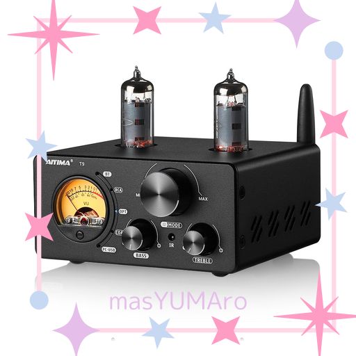 AIYIMA T9 BLUETOOTH 5.0 100W*2チューブアンプ 2.0チャンネル 真空管 USB DACステレオHIFIホームオーディオデジタルアンプ RCA/COA/OPT/PC-USB、VUメータ付き