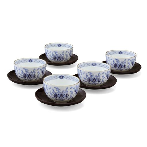 NARUMI(ナルミ) 湯呑 セット ミラノ ブルー 茶器揃(茶托付) 5個セット 180CC 日本製 9682-23029 17,904円