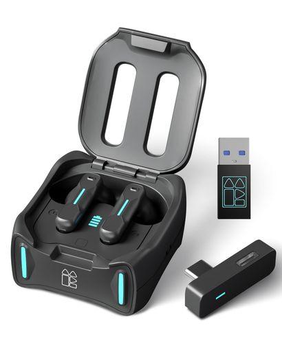 MIDDLE RABBIT SW4 PRO 低遅延 ゲーミングイヤホン ワイヤレス 【2.4GHZ ドングル USB・BLUETOOTHのデュアルモード 】PC用 VR PS4 PS5対応 マイク付き