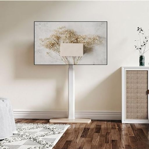 FITUEYES テレビスタンド ハイタイプ TVスタンド 32~70インチに対応 壁寄せ テレビ台 幅60CMの木製台座 耐荷重40KG VESA600X400MMまで 高さ調整可能 左右首振り可能 木目調 ホワイト 6,530円