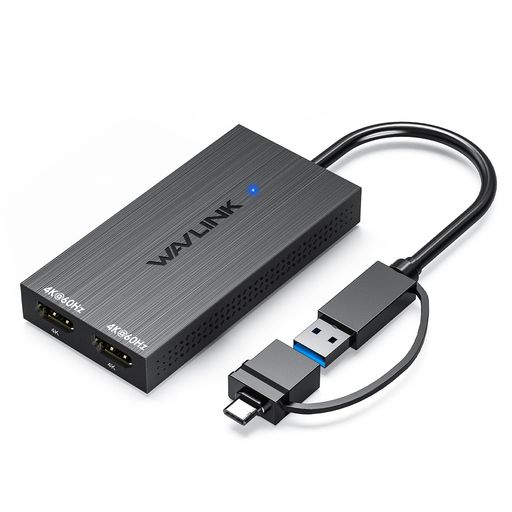 WAVLINK USB 3.1/USB C - デュアルHDMIアダプター、HDMI 変換アダプタ、DISPLAYLINK デュアル4K@60HZディスプレイ出力、DELL HP SURFACE LENOVO用、WINDOWSおよびM1/M2/M3