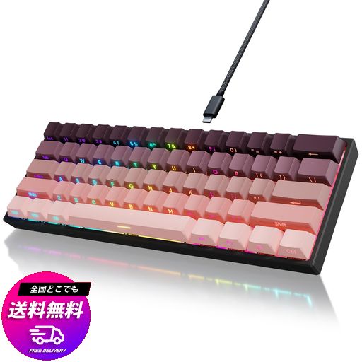 YOUSUOMASTER 磁気スイッチ ラピッドトリガー ゲーミングキーボード アクチュエーションポイント0.1MM単位調整可能 8K POLLING メカニカル キーボード 60%コンパクトレイアウト 有線 テンキーレ…