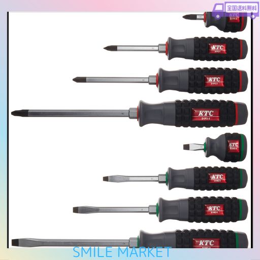 京都機械工具(KTC) 樹脂柄ドライバセット貫通タイプ[8本組]