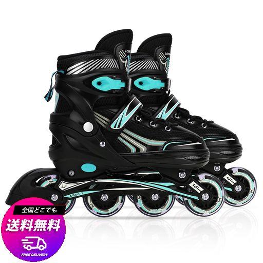 SKYCASE インラインスケート ローラースケート 大人 子供用 ローラーシューズ キッズ 女の子 男の子 男女兼用 サイズ調整可能 初心者向け 全発光ウィール 静音 通気性 耐久 運動 アウトドア…