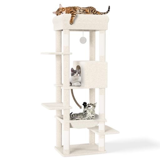 [COZYMEOW] キャットタワー スリム 据え置き ハンモック キャットハウス 大型猫用 つめとぎ 猫 キャットウォーク 爪とぎ 多頭飼い 人気 猫タワー キャットステップ おしゃれ かわいい ねこ …