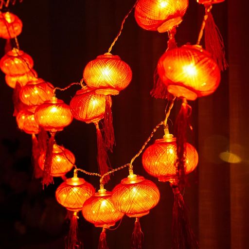 SIAWADEKY 中華提灯 新年飾り 赤い提灯 ストリングライト 3M20電球 LED