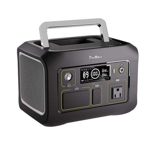 PURMARS ポータブル電源 300 W (500 W ピーク)、288WH (90,000MAH) ソーラー発電機 110 V 純正正弦波 AC コンセント、LIFEPO4 バッテリ ポータブル電源銀行アウトドア キャンプ、旅行、緊急用