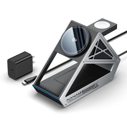 NANAMI 3 IN 1 MAG-SAFE 充電器 QI2対応 15W高出力 マグネット式充電 MFI公認済 (APPLE WATCH急速充電対応) IPHONE 17/16/15/14/13/12 APPLE WATCH 10/ULTRA