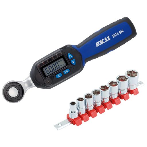 SK11(エスケー11) デジタルトルクレンチ SDT3-060+ソケットセット SHS308M付き
