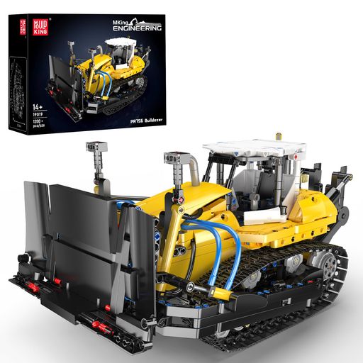 MOULD KING 19019 エンジニアリングブルドーザー BULIDNG ブロックキット、静的なクローラーブルドーザー機械モデル、クランプブロックの大人および青少年のための建設玩具 (1200+ 部品)