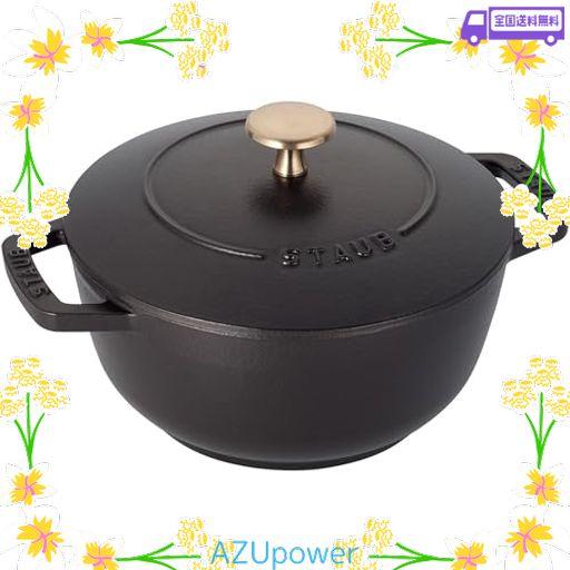 【最大30日間お試し対象】 STAUB ストウブ 「 ワナベ ブラック M 18CM 」 両手 鋳物 ホーロー 鍋 炊飯 2合 IH対応 【日本正規販売品】 WA-NABE 40501-005