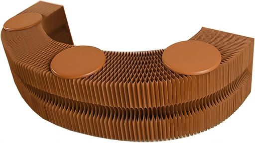 SIRUNLY ペーパーベンチ 紙スツール 折りたたみ ペーパースツール 長さ150CM 高さ40.8CM 3人座り 伸縮自在 アコーディオン 椅子 ペーパーソファ クッション付き 防水 クラフト紙 頑丈 軽量 多機…