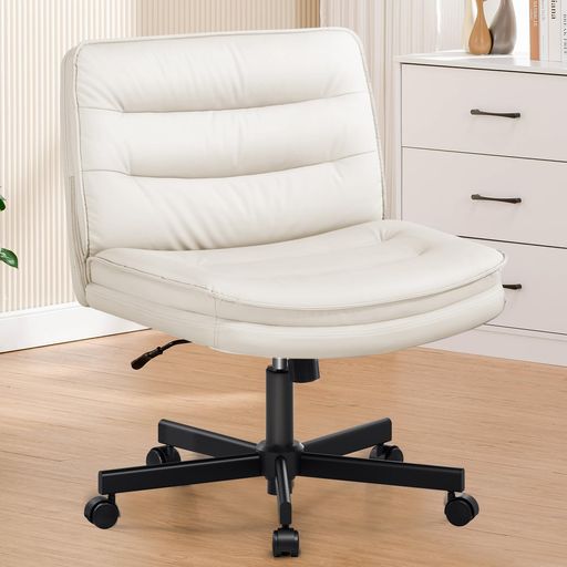 COMHOMA デスクチェア あぐら ソファチェア オフィスチェア 疲れない椅子 90°~130°ロッキング角度 肘掛けなし 座面広い ホイール付き回転 10CM高さ調節可能 PUレザー 軽快な小型のソファ 一人…