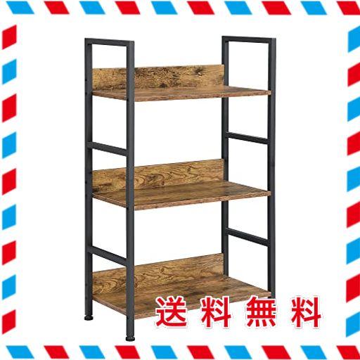 XINYF オープンシェルフ ラック 3段 幅60奥行30高さ100CM (L-3段-茶色
