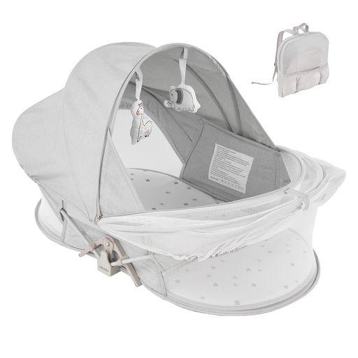 MYFUNBABYベビートラベルバシネットベビーベッド ベビーラック 折りたたみ 組み立て不要 ベッドインベッド キャスタ付き 携帯型ベビーベッド 通気性 旅行ベッド 蚊帳付き・収納袋・マット…