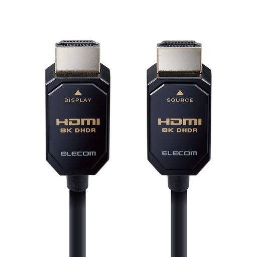 エレコム HDMIケーブル 8K (60P) / 4K (120P) アクティブオプティカル 長尺 ウルトラハイスピード 無給電タイプ 10M ブラック DH-HDLO21A10BK