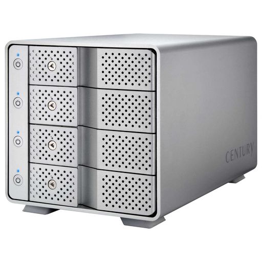 センチュリー 独立電源スイッチ搭載 USB3.2 GEN2 3.5インチSATA×4 HDDケース「裸族のカプセルホテルUSB3.2」CRCH35U32CIS_FP