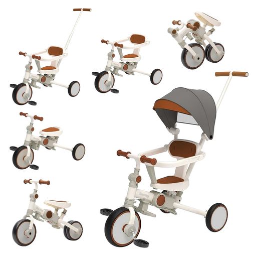 子供用三輪車 乗用玩具 1歳-3歳 折りたたみカバー 手押し棒付き 7in1 楽天