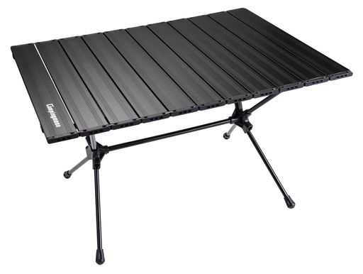 キャンピングムーン(CAMPING MOON) ロールテーブル スリムテーブル キャンプ 折りたたみ式テーブル テーブル ロースタイル 高さ2段階調整 T-520-BK ブラック T-520BK LARGE