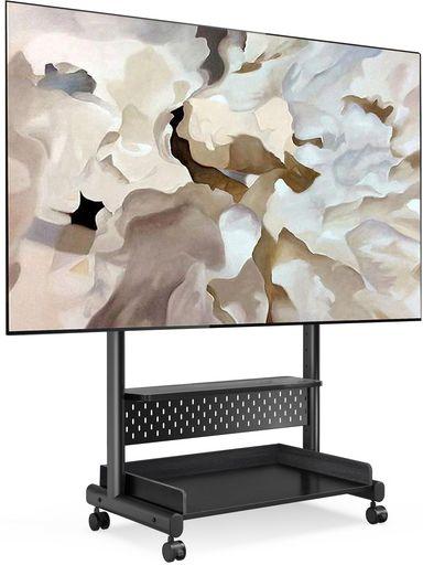 FITUEYES テレビスタンド Kシリーズ テレビ台 マウント付き 40~85インチテレビ対応 耐荷重60KG 有孔ボード付き 高さ調節可能 大容量収納 安定性よい 木製 ブラック K-A207214WB