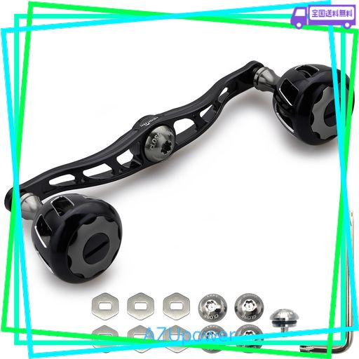 HEIGHTEN 130/120MM リール ハンドル 32MMノブ搭載 シマノ ダイワ アブガルシア 通用 ベイトリール 用 WHEEL SERIES (120MM - ブラック/ガンメタル) (HT16603)