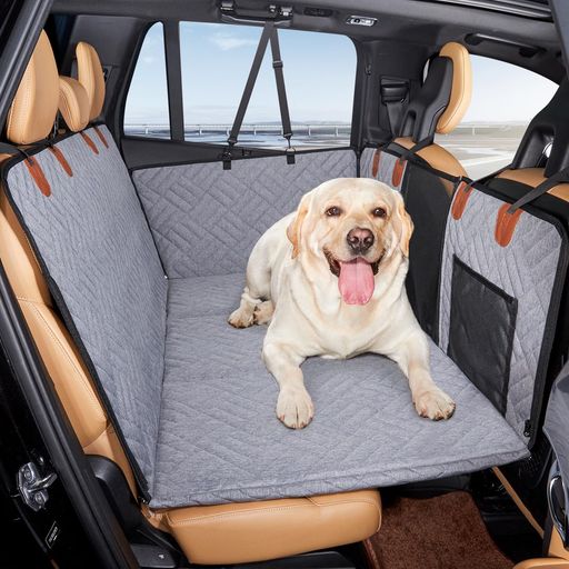 CAVOYO【2025汎用版 全車種】犬用車シートカバー 空間拡張 ペットドライブシート ボックス 後部座席 大型犬 ベッド 防水・滑り止め・水洗い可能 丈夫 汎用 可視メッシュ窓 リード ハーネス…