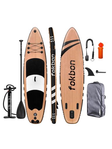 SUPボード サップボード インフレータブル スタンドアップパドルボード SUP 長さ320CM 10’6 最大安全荷重150KG 耐久性 安定性 超軽量 滑り止め 初心者 セット (コーヒー)