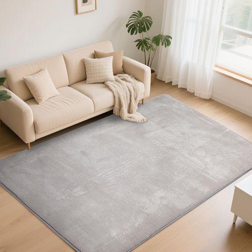 カーペット ラグマット 滑り止め付 厚み 洗えるラグ 抗菌 防臭ふわっとした手触り 防音絨毯 長方形 約1.5畳 BESTOME ライトグレー 200CM*250CM