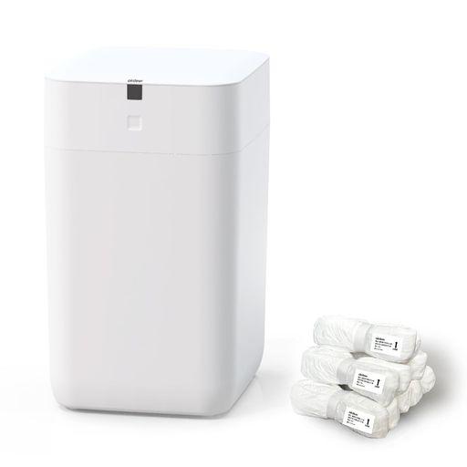 AIRDEER 全自動ゴミ箱 自動梱包 自動開閉 15L 電動ゴミ箱 センサー付き 生ゴミ キッチン オムツ 猫砂 日本語音声ガイド機能 ホワイト(本体セット+補充用袋リング6個) 15,779円