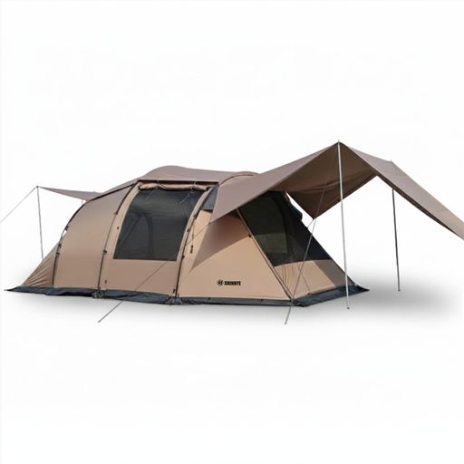 SHINHYE トンネルテント 2ルーム テント ツールームテント 150Dオックスフォード 耐水圧3000MM 前室あり 広々とした空間 防水 通気性 遮熱 防蚊虫 4シーズン対応 インナー付き レインフライ付…
