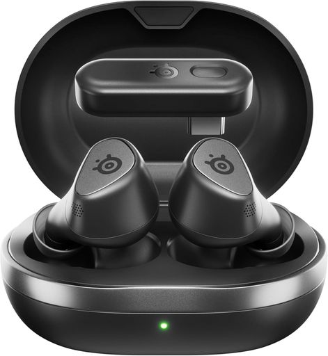 STEELSERIES ゲーミングワイヤレスイヤホン ARCTIS GAMEBUDS ワイヤレス ゲーミングイヤホン PS5 SWITCH PC スマホ対応 2.4GHZ BLUETOOTH 5.3 ノイズキャンセリング ANC 急速充電