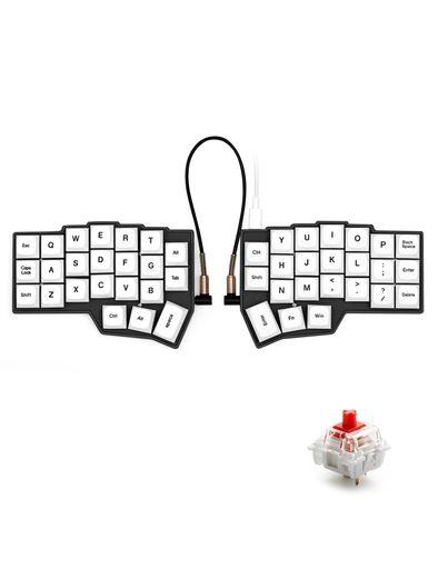 YIVU CORNE V4.1 左右分離型 メカニカルキーボード 有線 エルゴノミクス 40%レイアウト 46キー ホットスワップ対応 QMK/VIAL マクロ設定 RGBバックライト ルブ済みリニアスイッチ PBTキーキャップ