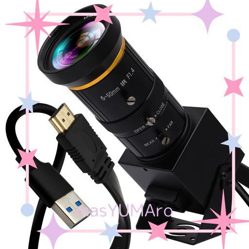 ELP HDMI USB ウェブカメラ 4K カメラ 同時出力ビデオ会議カメラ H.265 10X 光学ズームレンズ クローズアップ USB コンピューターウェブカメラ ウェブキャスト用 産業用検査 教育 トレーニングカ…